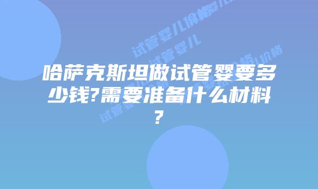 哈萨克斯坦做试管婴要多少钱?需要准备什么材料?