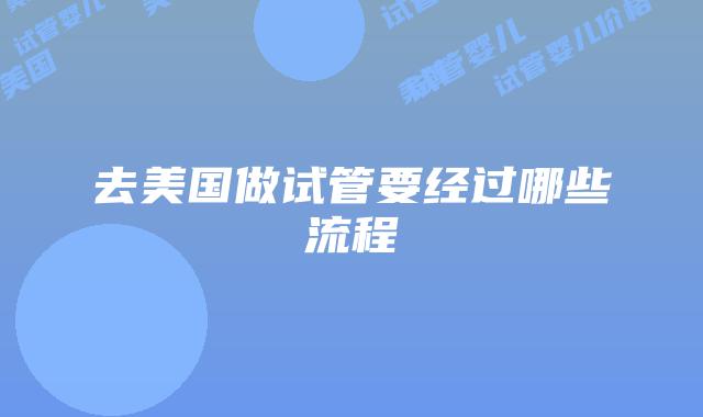 去美国做试管要经过哪些流程