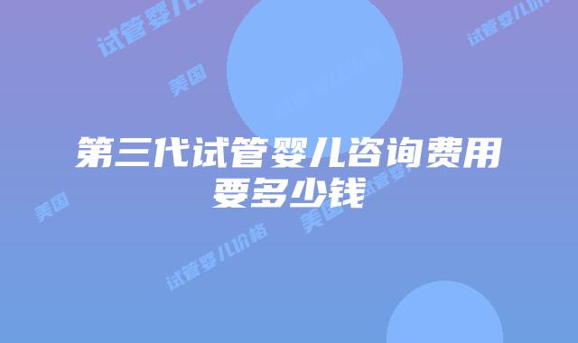 第三代试管婴儿咨询费用要多少钱