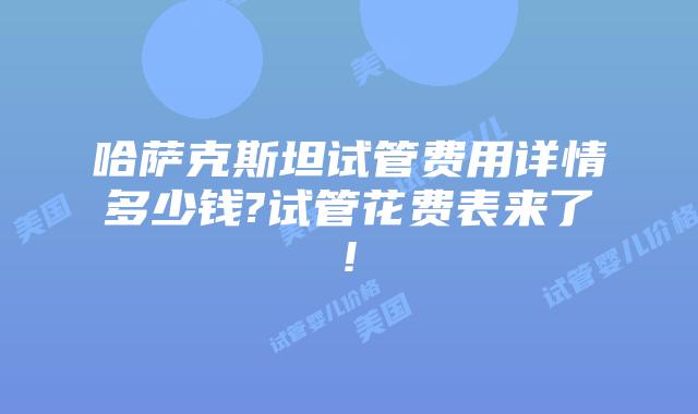 哈萨克斯坦试管费用详情多少钱?试管花费表来了!