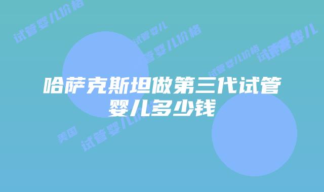 哈萨克斯坦做第三代试管婴儿多少钱