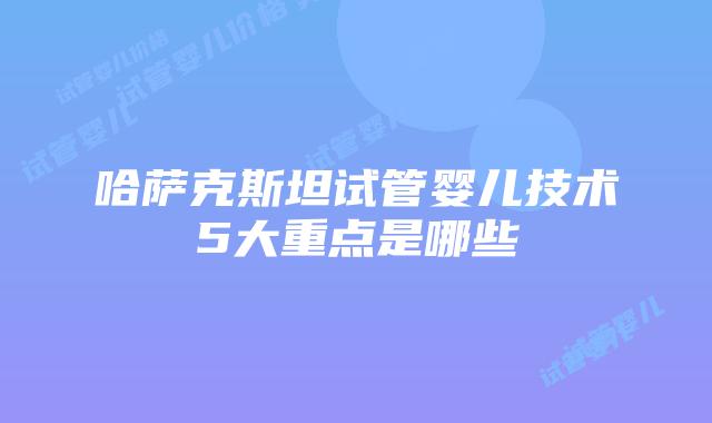 哈萨克斯坦试管婴儿技术5大重点是哪些