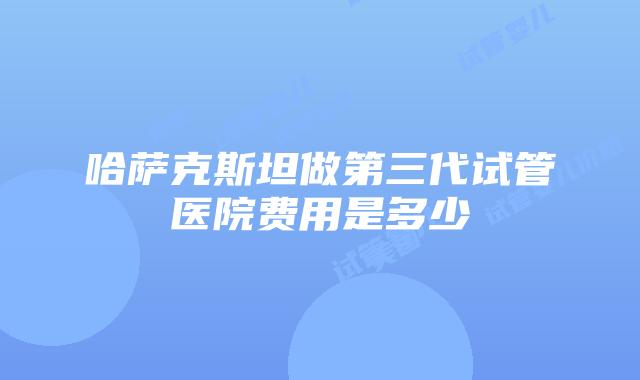 哈萨克斯坦做第三代试管医院费用是多少