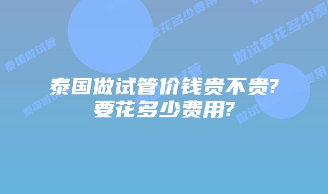泰国做试管价钱贵不贵?要花多少费用?