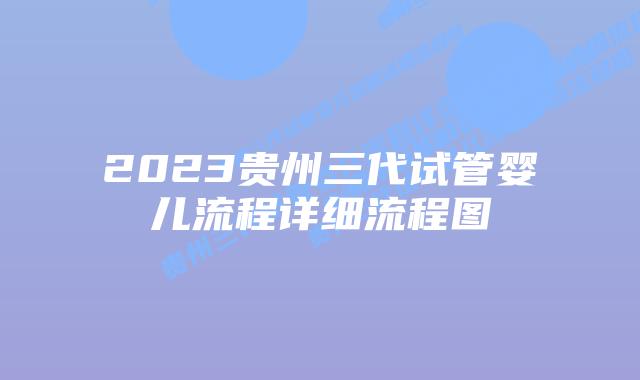 2023贵州三代试管婴儿流程详细流程图
