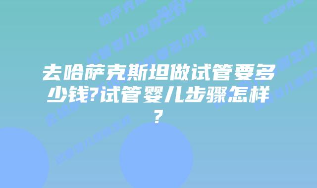 去哈萨克斯坦做试管要多少钱?试管婴儿步骤怎样?
