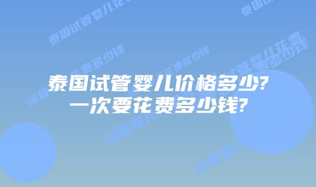 泰国试管婴儿价格多少?一次要花费多少钱?