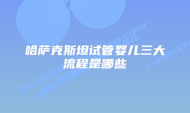 哈萨克斯坦试管婴儿三大流程是哪些