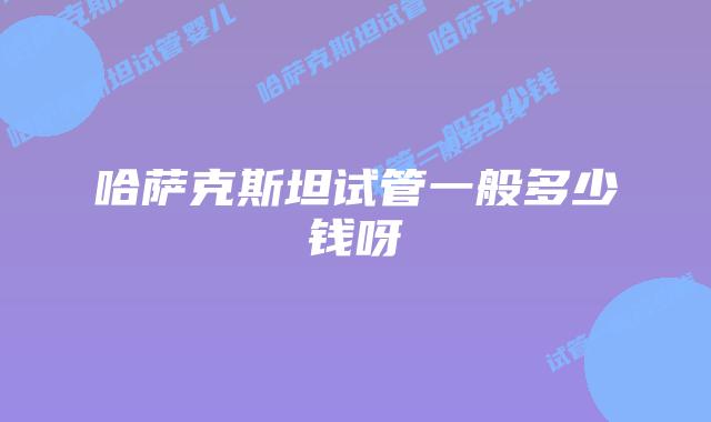 哈萨克斯坦试管一般多少钱呀