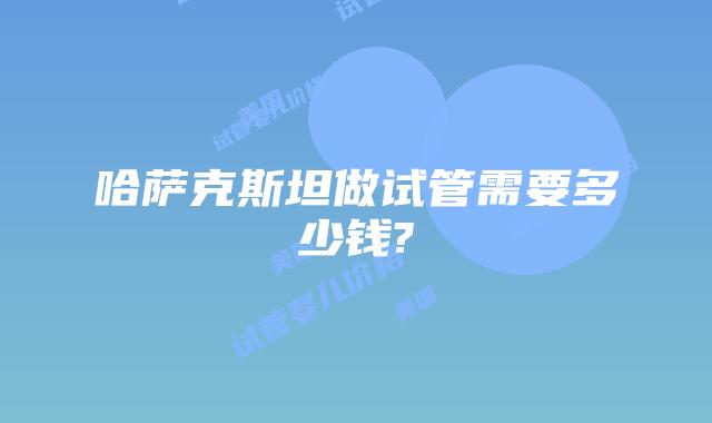 哈萨克斯坦做试管需要多少钱?