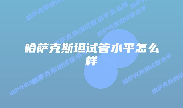 哈萨克斯坦试管水平怎么样
