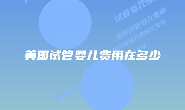 美国试管婴儿费用在多少