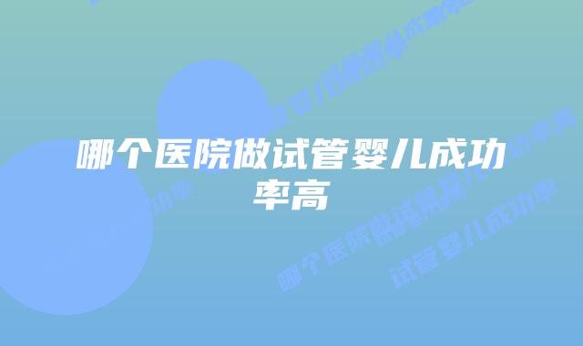 哪个医院做试管婴儿成功率高