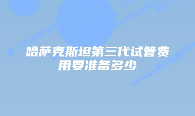 哈萨克斯坦第三代试管费用要准备多少