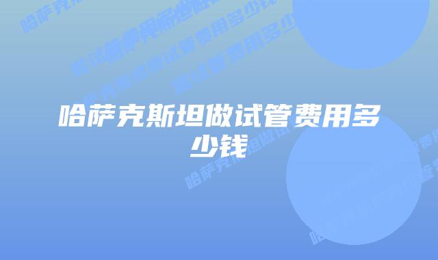 哈萨克斯坦做试管费用多少钱