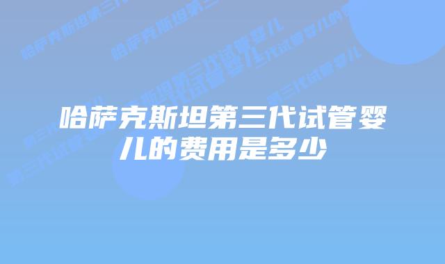 哈萨克斯坦第三代试管婴儿的费用是多少