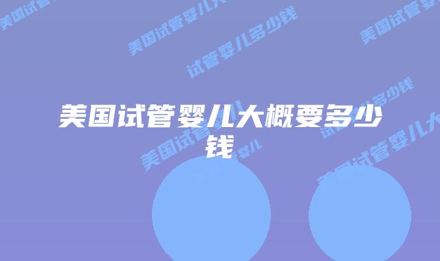 美国试管婴儿大概要多少钱
