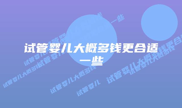 试管婴儿大概多钱更合适一些