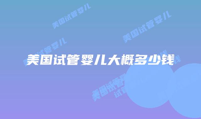 美国试管婴儿大概多少钱