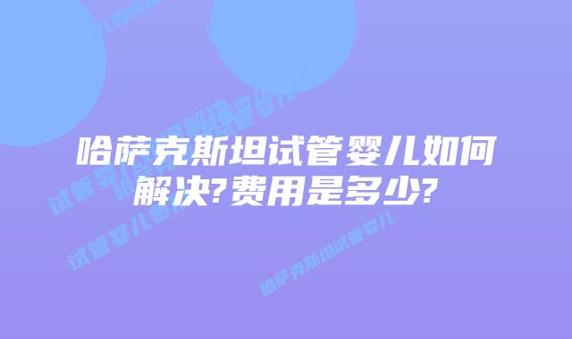 哈萨克斯坦试管婴儿如何解决?费用是多少?