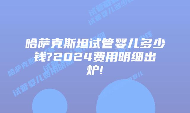 哈萨克斯坦试管婴儿多少钱?2024费用明细出炉!