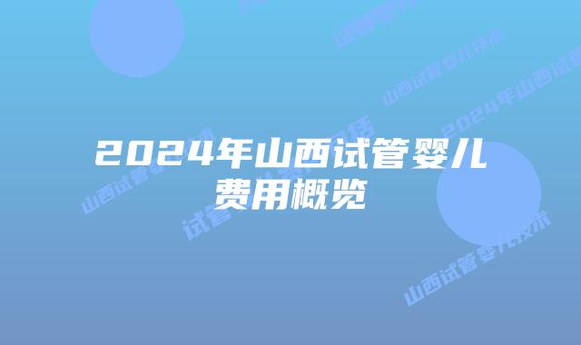 2024年山西试管婴儿费用概览