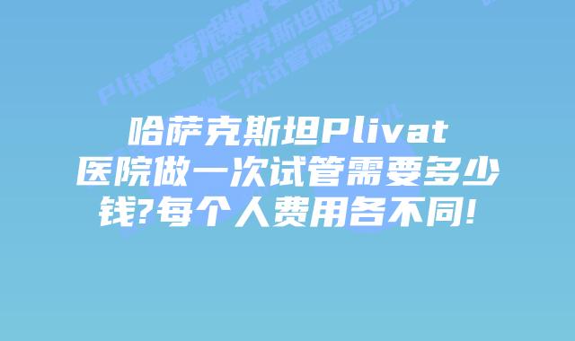 哈萨克斯坦Plivat医院做一次试管需要多少钱?每个人费用各不同!