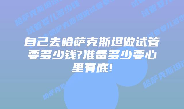 自己去哈萨克斯坦做试管要多少钱?准备多少要心里有底!