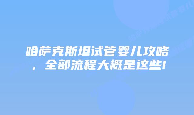 哈萨克斯坦试管婴儿攻略，全部流程大概是这些!