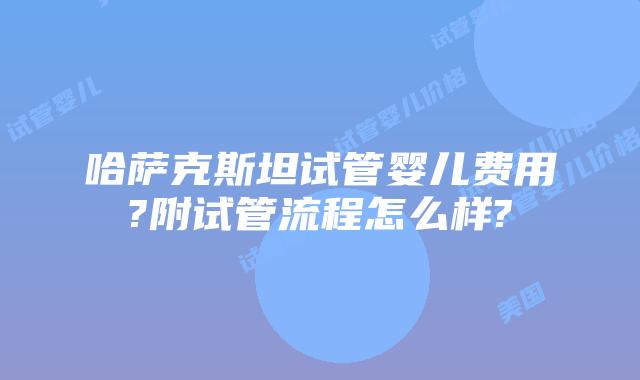 哈萨克斯坦试管婴儿费用?附试管流程怎么样?