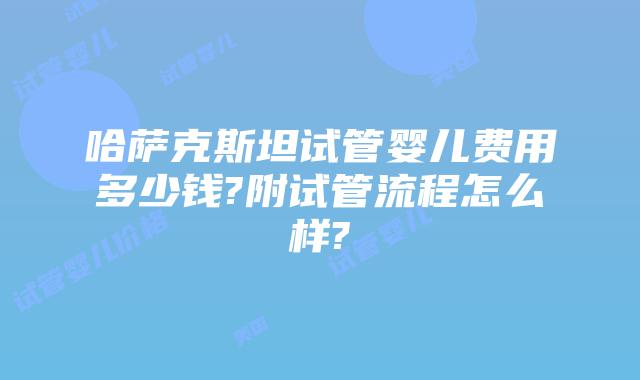 哈萨克斯坦试管婴儿费用多少钱?附试管流程怎么样?