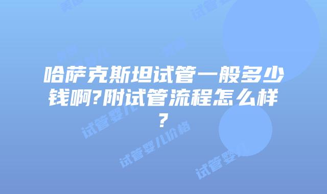 哈萨克斯坦试管一般多少钱啊?附试管流程怎么样?