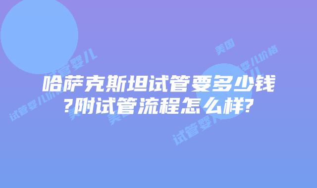 哈萨克斯坦试管要多少钱?附试管流程怎么样?