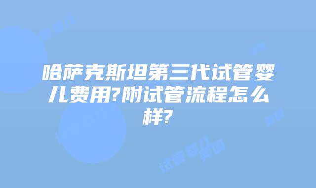 哈萨克斯坦第三代试管婴儿费用?附试管流程怎么样?