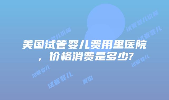 美国试管婴儿费用里医院,价格消费是多少?