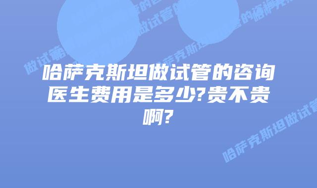 哈萨克斯坦做试管的咨询医生费用是多少?贵不贵啊?