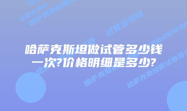 哈萨克斯坦做试管多少钱一次?价格明细是多少?