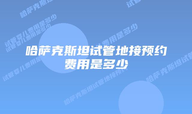 哈萨克斯坦试管地接预约费用是多少