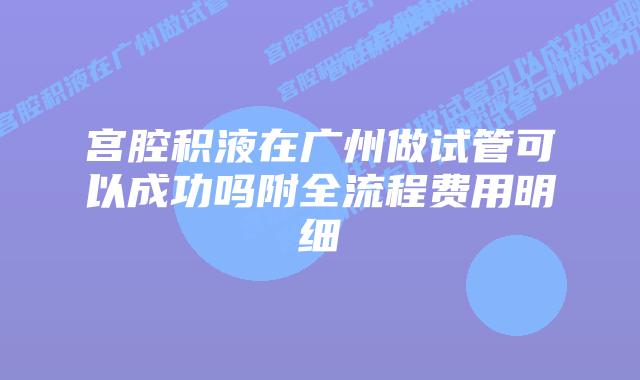 宫腔积液在广州做试管可以成功吗附全流程费用明细