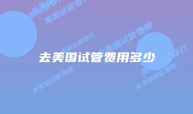 去美国试管费用多少