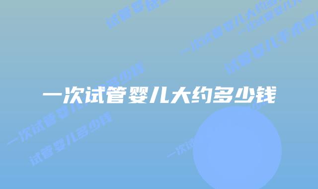 一次试管婴儿大约多少钱