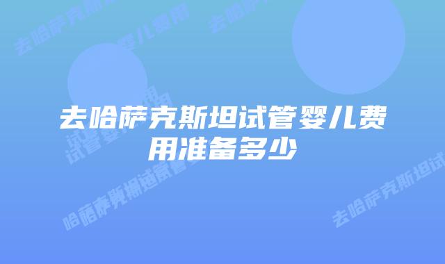 去哈萨克斯坦试管婴儿费用准备多少