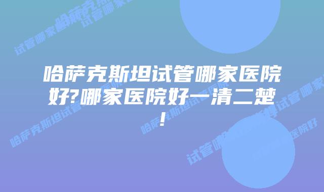 哈萨克斯坦试管哪家医院好?哪家医院好一清二楚!