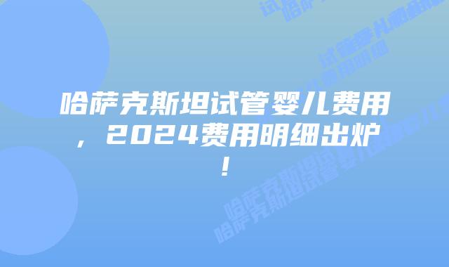 哈萨克斯坦试管婴儿费用,2024费用明细出炉!