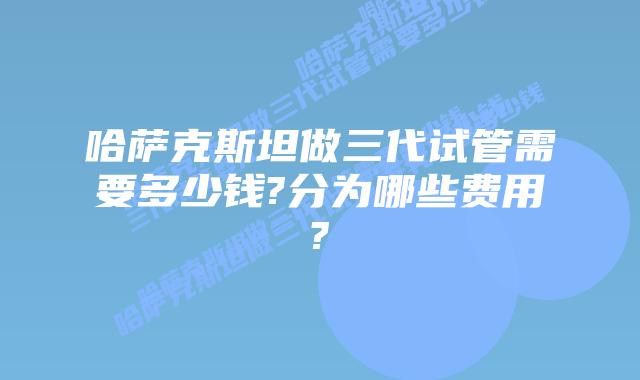 哈萨克斯坦做三代试管需要多少钱?分为哪些费用?