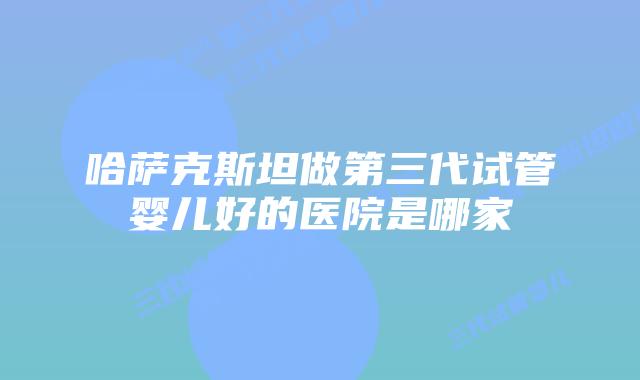 哈萨克斯坦做第三代试管婴儿好的医院是哪家