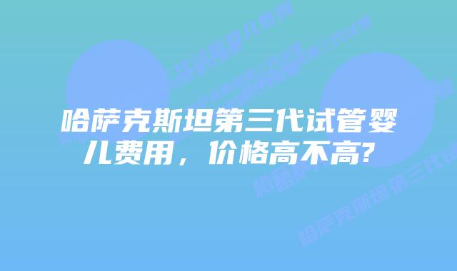 哈萨克斯坦第三代试管婴儿费用,价格高不高?