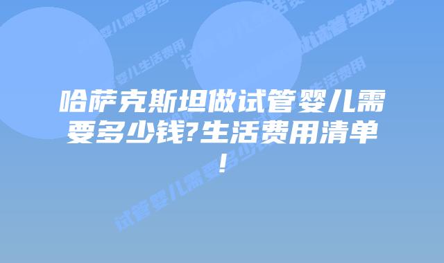哈萨克斯坦做试管婴儿需要多少钱?生活费用清单!