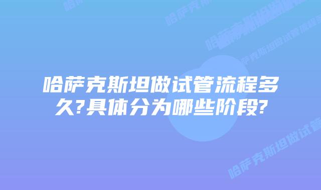 哈萨克斯坦做试管流程多久?具体分为哪些阶段?