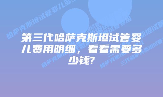 第三代哈萨克斯坦试管婴儿费用明细，看看需要多少钱?